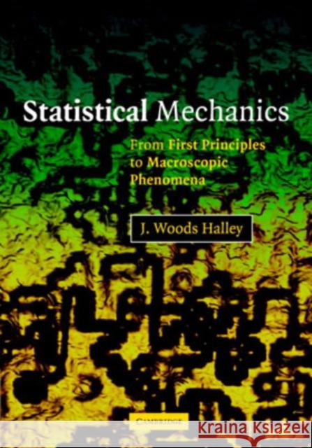 Statistical Mechanics: From First Principles to Macroscopic Phenomena J. Woods Halley (University of Minnesota) 9780521825757