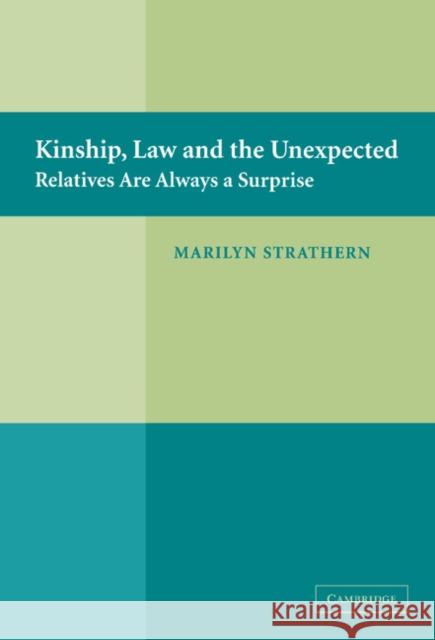 Kinship, Law and the Unexpected: Relatives Are Always a Surprise Strathern, Marilyn 9780521849920