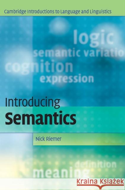 Introducing Semantics Nick Riemer 9780521851923 Cambridge University Press