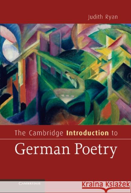 The Cambridge Introduction to German Poetry Judith Ryan   9780521867665