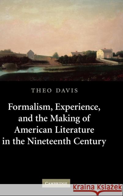 Formalism, Experience, and the Making of American Literature in the Nineteenth Century Theo Davis 9780521872966 Cambridge University Press