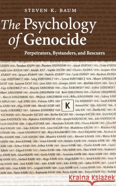 The Psychology of Genocide Baum, Steven K. 9780521886314 Cambridge University Press