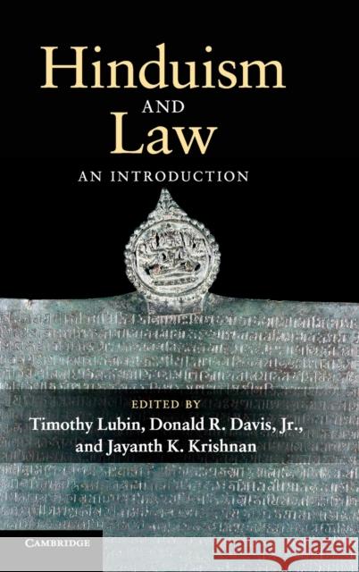 Hinduism and Law: An Introduction Lubin, Timothy 9780521887861 Cambridge University Press