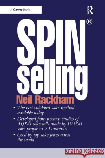 Spin(r) -Selling Rackham, Neil 9780566076893 Taylor & Francis Ltd