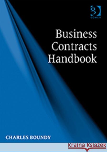 Business Contracts Handbook  9780566088568 Ashgate Publishing Limited