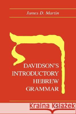 Davidson's Introductory Hebrew Grammar James D. Martin 9780567096425 T. & T. Clark Publishers