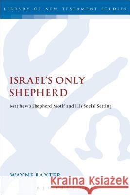 Israel's Only Shepherd: Matthew's Shepherd Motif and His Social Setting Baxter, Wayne 9780567274618