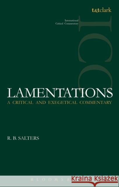 Lamentations: A Critical and Exegetical Commentary Salters, R. B. 9780567481672 T & T Clark International