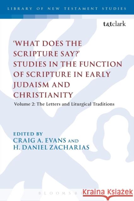 'What Does the Scripture Say?' Studies in the Function of Scripture in Early Judaism and Christianity, Volume 2: Volume 2: The Letters and Liturgical Evans, Craig A. 9780567508560