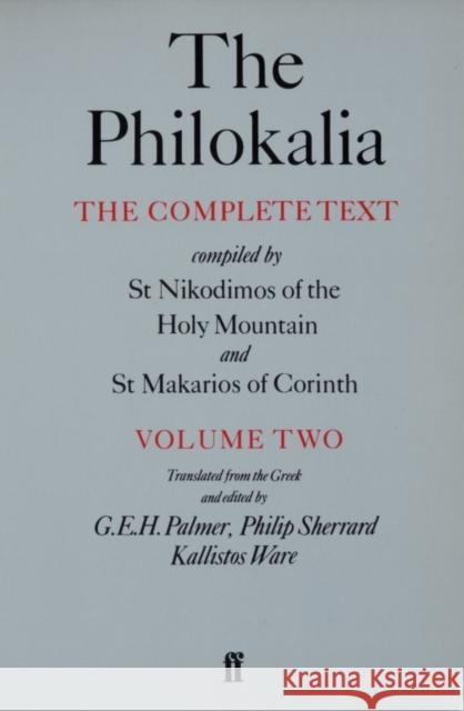 The Philokalia Vol 2 G.E.H. Palmer 9780571154661 Faber & Faber
