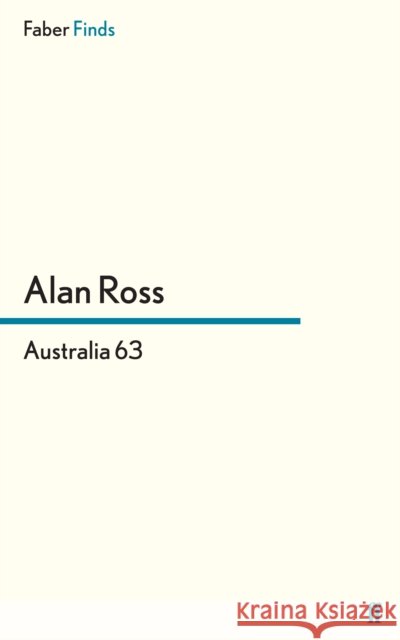Australia 63 Alan Ross 9780571295937