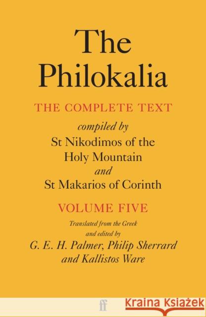 The Philokalia Vol 5 G.E.H. Palmer 9780571374649