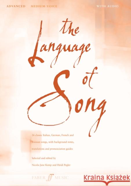 The Language of Song -- Advanced: Medium Voice, Book & CD Alfred Publishing 9780571530762 Faber & Faber