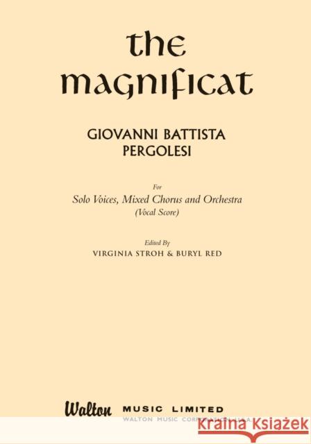 Magnificat Giovanni Pergolesi 9780571530946 FABER MUSIC