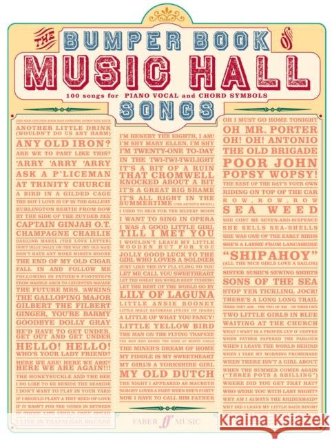 Bumper Book Of Music Hall Songs  9780571532223 FABER MUSIC LTD
