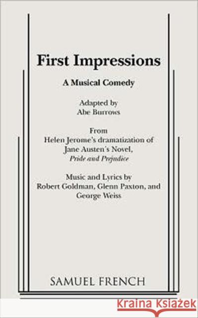 First Impressions Abe Burrows 9780573662522 Samuel French Trade