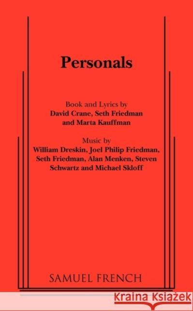 Personals David Crane Seth Friedman Marta Kauffman 9780573681240