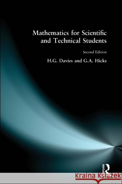 Mathematics for Scientific and Technical Students Gwyn Davies 9780582413887 Longman Publishing Group