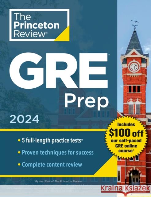Princeton Review GRE Prep, 2024 The Princeton Review 9780593516959 Princeton Review