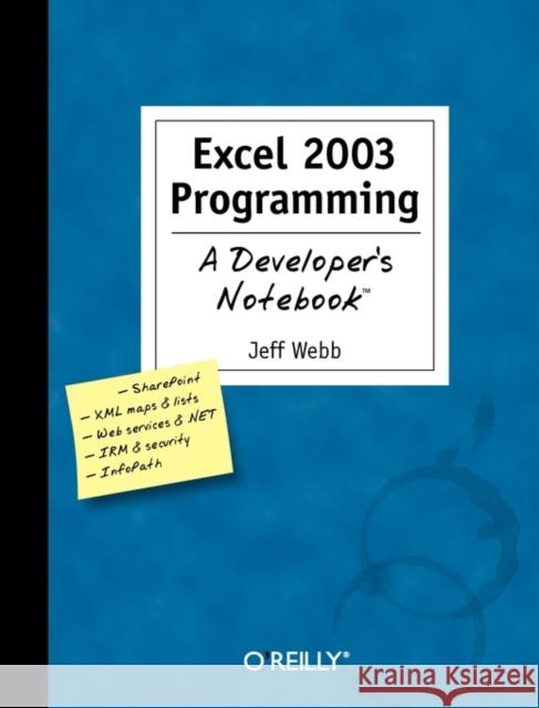 Excel 2003 Programming Jeff Webb 9780596007676