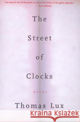 The Street of Clocks Thomas Lux 9780618257508 Mariner Books