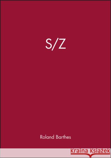 S/Z Barthes 9780631176077 BLACKWELL PUBLISHERS