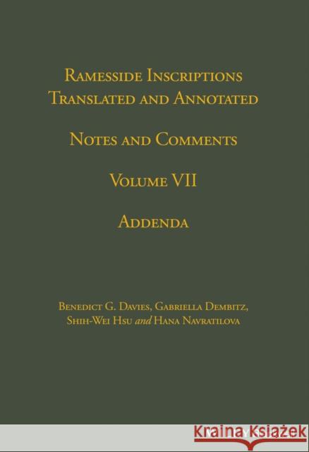 Ramesside Inscriptions, Addenda Davies, Benedict G. 9780631184416 Wiley-Blackwell (an imprint of John Wiley & S