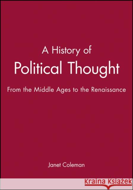 History Political Thought Coleman, Janet 9780631186526