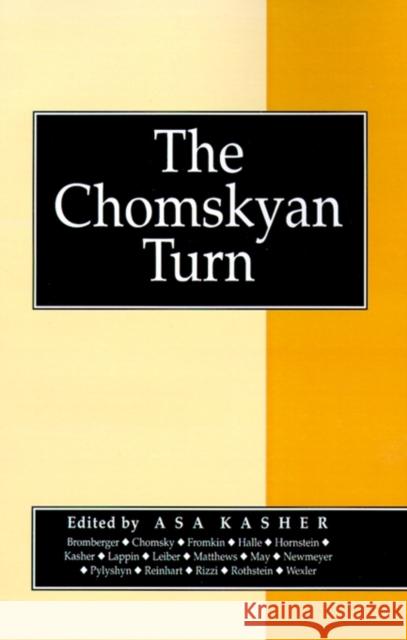 The Chomskyan Turn Asa Kasher 9780631187349 Blackwell Publishers