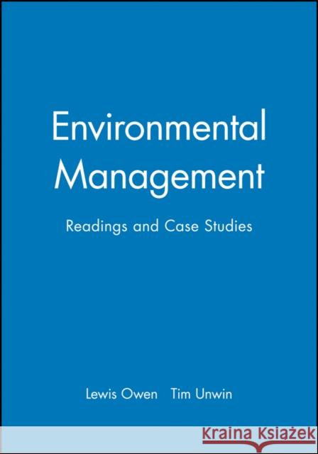 Environmental Management Owen, Lewis 9780631201175 Wiley-Blackwell