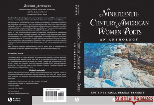 Nineteenth Century American Women Poets: An Anthology Bennett, Paula Bernat 9780631203988 Wiley-Blackwell