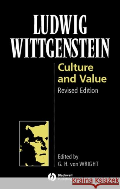 Culture and Value Rev Wittgenstein 9780631205715 0