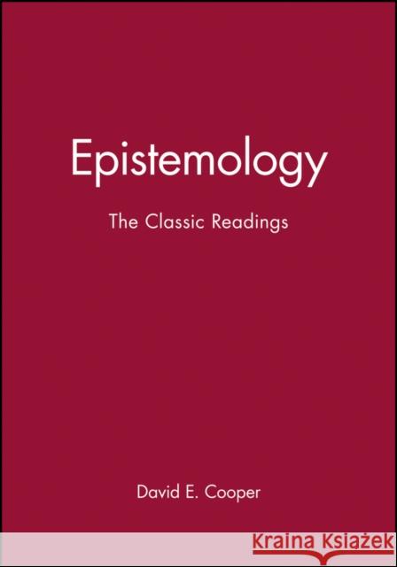 Epistemology P Cooper, David E. 9780631210887 Blackwell Publishers