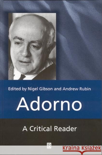 Adorno Gibson, Nigel C. 9780631212485 Blackwell Publishers