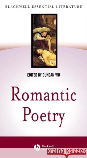 Romantic Poetry Duncan Wu 9780631229735 Blackwell Publishers