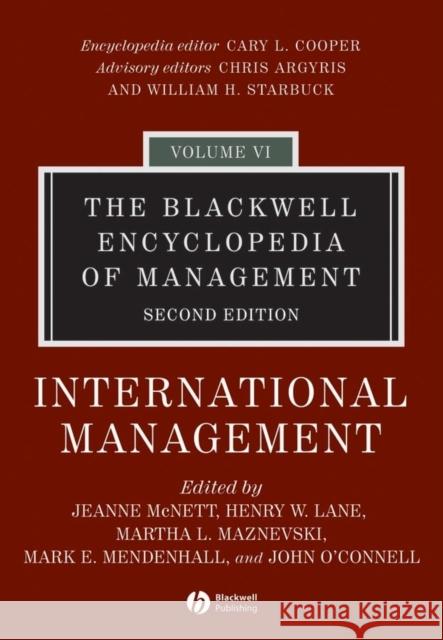 The Blackwell Encyclopedia of Management, International Management McNett, Jeanne 9780631234937