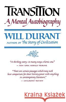 Transition Will Durant 9780671242039 Touchstone Books