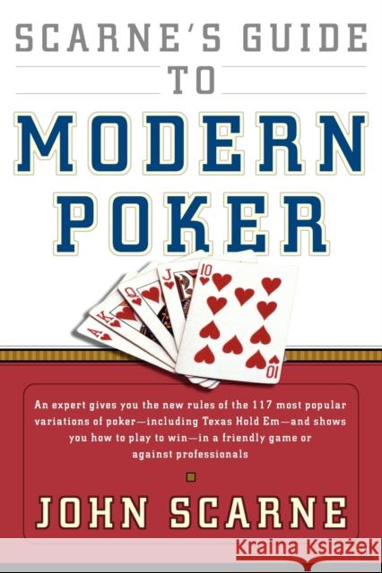Scarne's Guide to Modern Poker John Scarne 9780671530761 Fireside Books