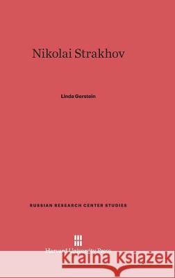 Nikolai Strakhov Linda Gerstein 9780674281677 Harvard University Press