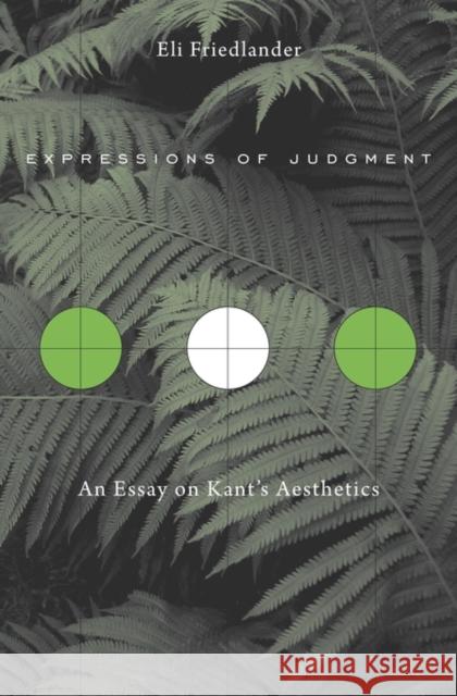 Expressions of Judgment: An Essay on Kant's Aesthetics Friedlander, Eli 9780674368200 John Wiley & Sons