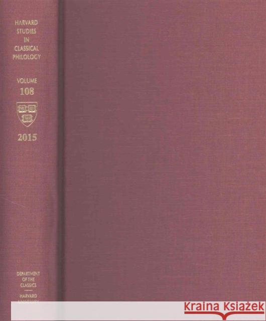 Harvard Studies in Classical Philology, Volume 108 Thomas, Richard F. 9780674417540 John Wiley & Sons