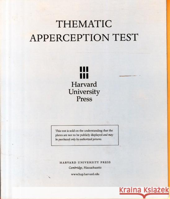 Thematic Apperception Test  Murray 9780674877207 0