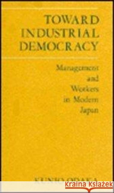 Toward Industrial Democracy: Management and Workers in Modern Japan Odaka, Kunio 9780674898165 Harvard University Press