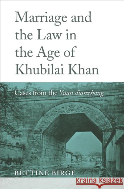 Marriage and the Law in the Age of Khubilai Khan: Cases from the Yuan Dianzhang Birge, Bettine 9780674975514