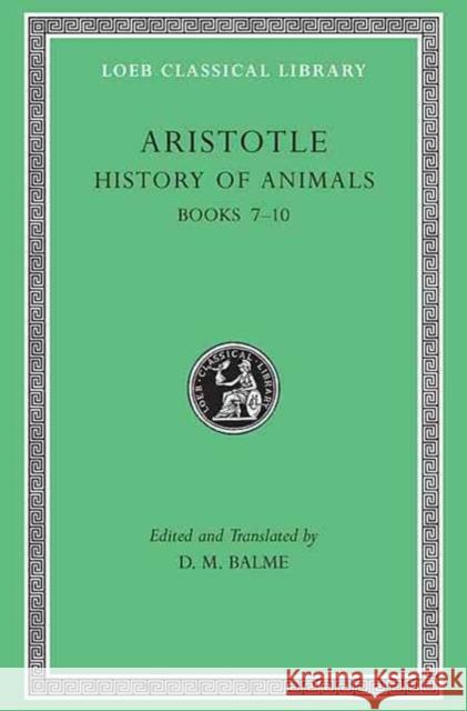 History of Animals Aristotle 9780674994836 Harvard University Press