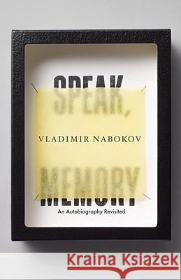 Speak, Memory: An Autobiography Revisited Vladimir Nabokov 9780679723394 Vintage Books USA