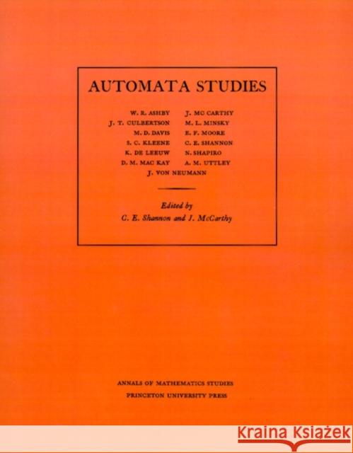 Automata Studies Shannon, C. E. 9780691079165 Princeton University Press