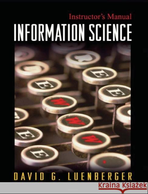 Information Science David G. Luenberger 9780691124186 Princeton University Press