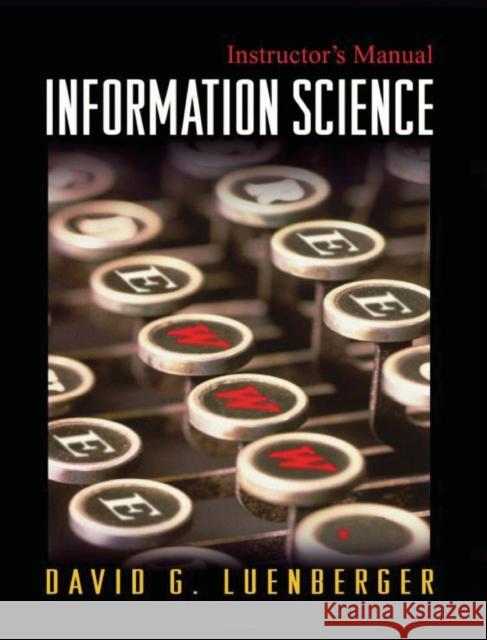 Information Science David G. Luenberger 9780691124186