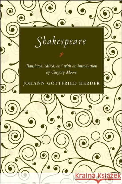 Shakespeare Johann Gottfried Herder 9780691135359 Princeton University Press